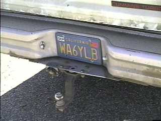 WA6YLB license plate on my truck